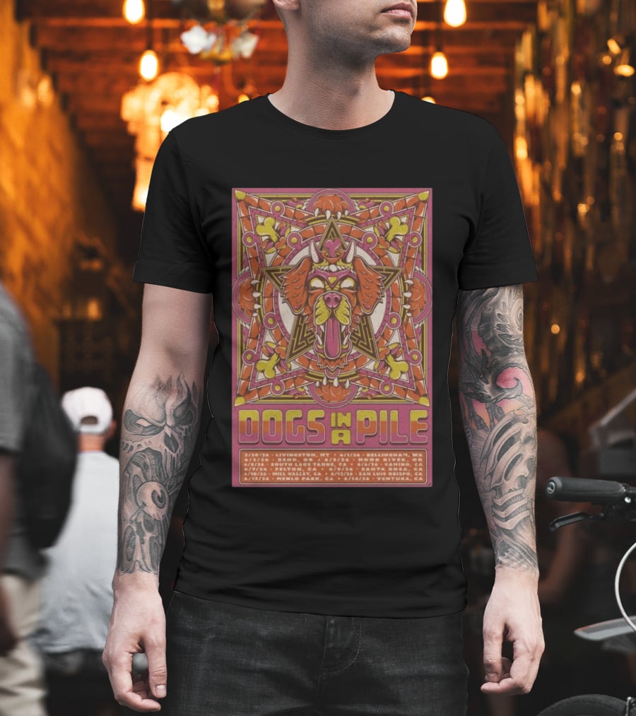 Dogs In A Pile West Coast 2026 Tour Dates And Locations T-Shirt