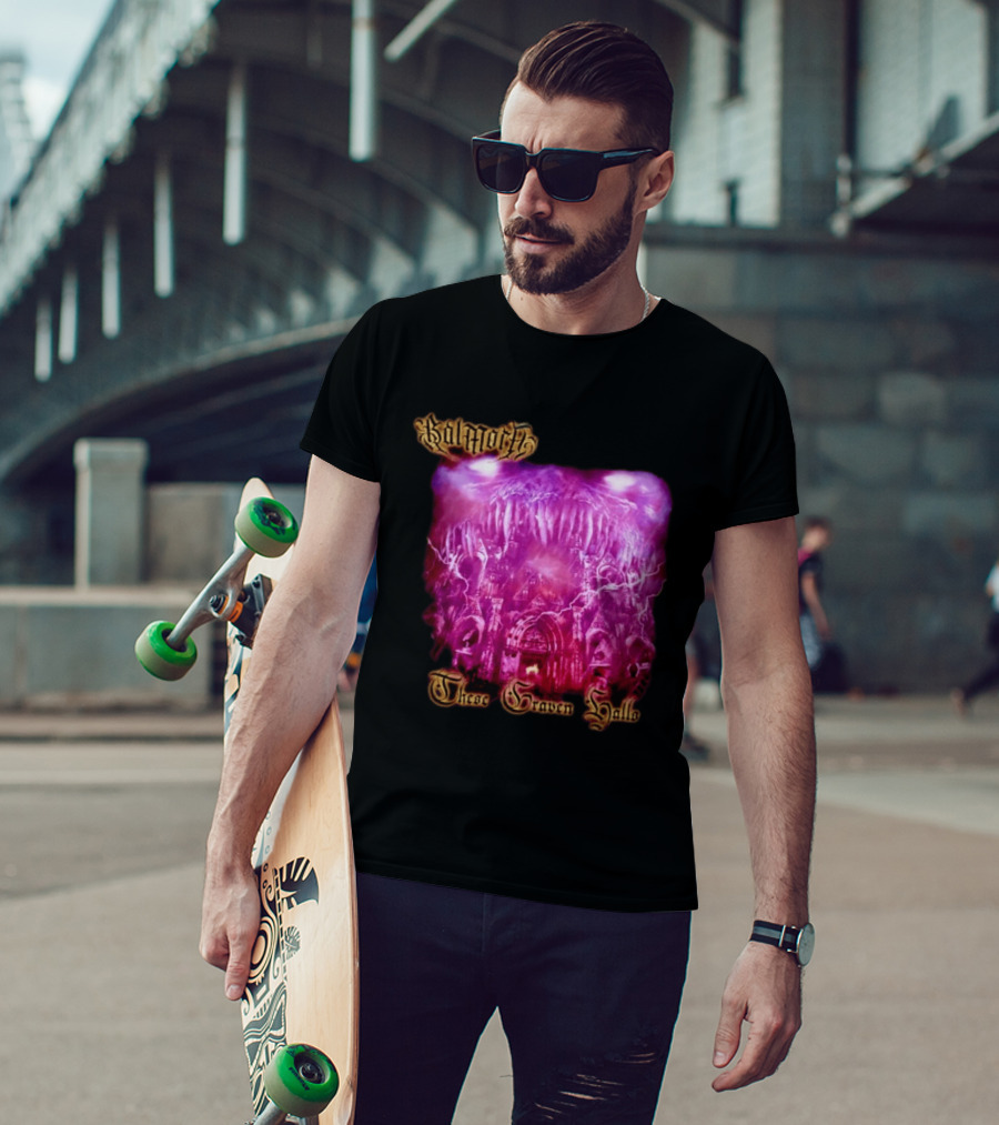 Balmorth These Graven Halls Gothic Purple Cathedral Fantasy T-Shirt