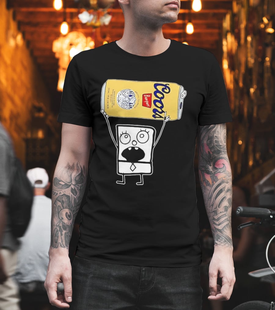 Coors Banquet Blocky Comic 355mL 5 Alc Vol Golden Colorado ESTD 1873 Refreshing T-Shirt