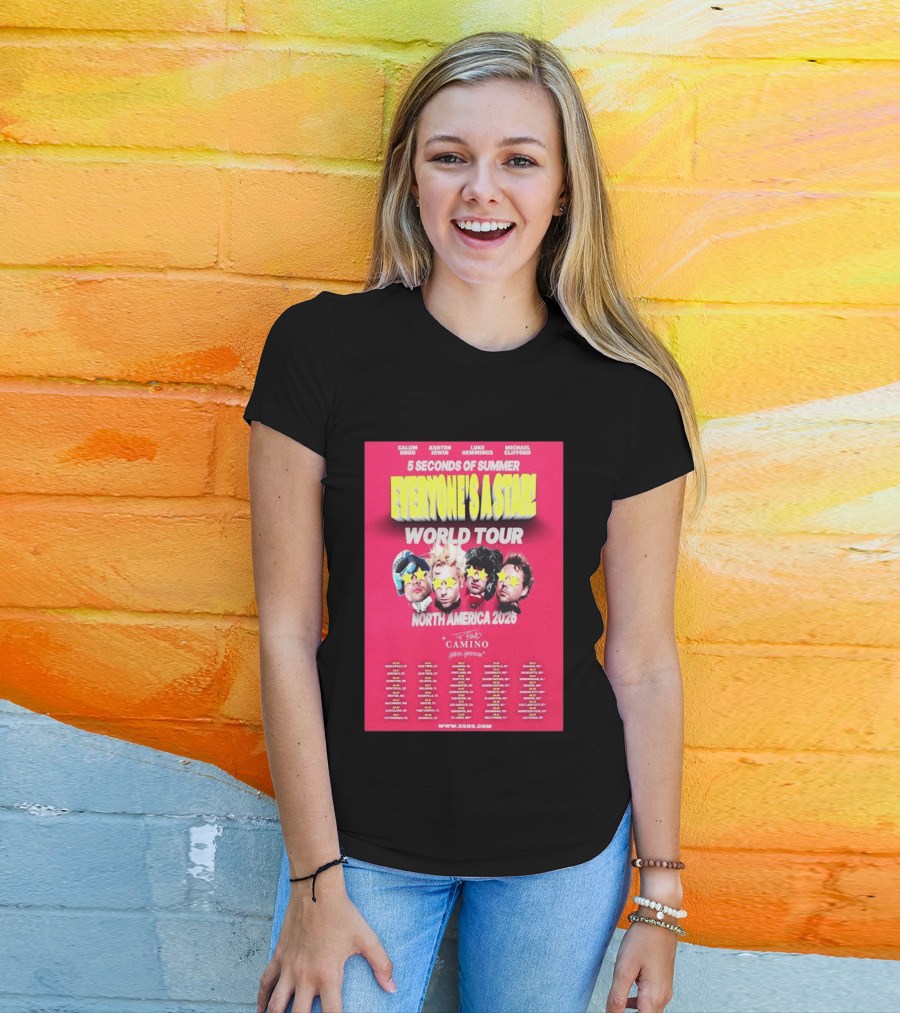 5 Seconds Of Summer Everyone's A Star World Tour North America 2026 Haiden Henderson T-Shirt