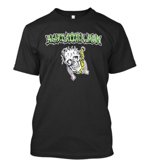 Heart Attack Man Skull Noose Pale Green Text Yellow Rope T-Shirt