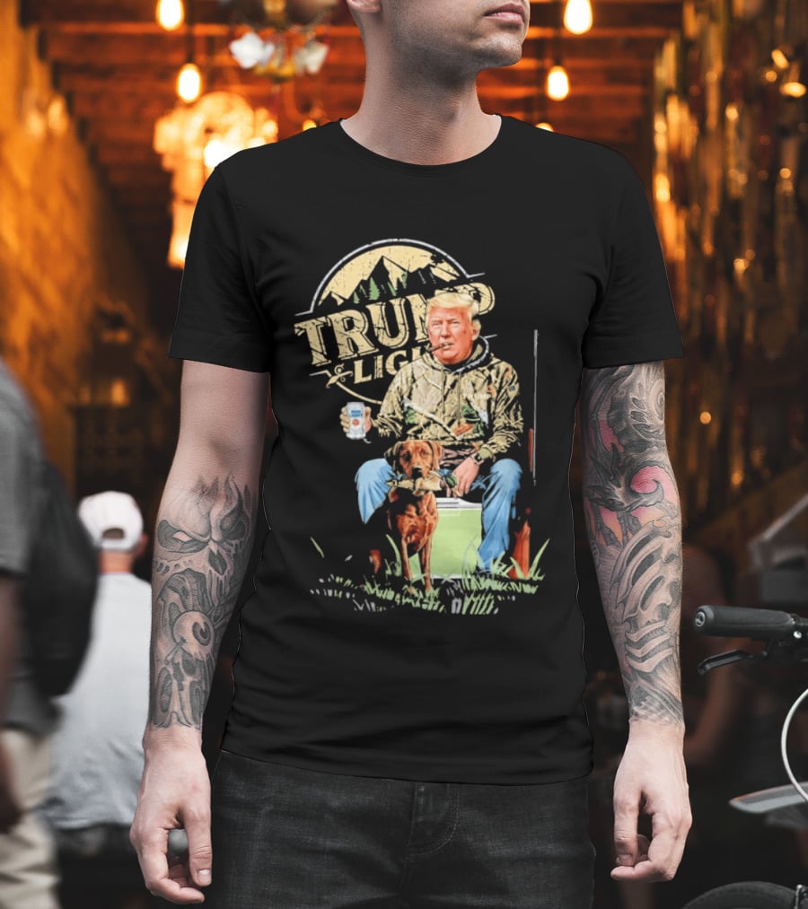 Trump Light Countryside Hunting With Dog And Beer T-Shirt