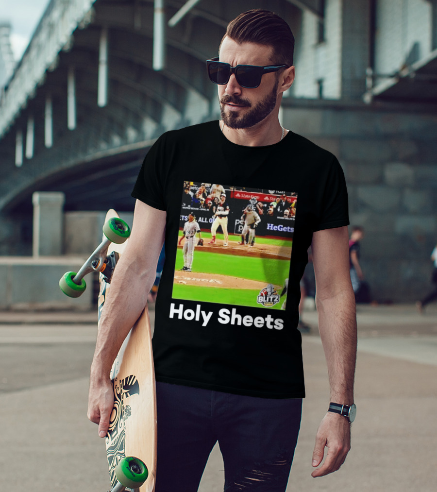 Padres Blitz Baseball Holy Sheets Petco Park T-Shirt