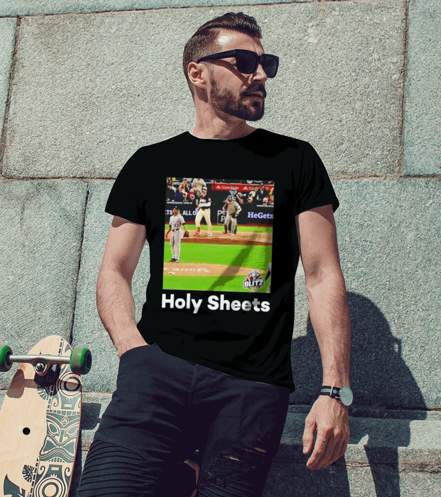 Padres Blitz Baseball Holy Sheets Petco Park T-Shirt