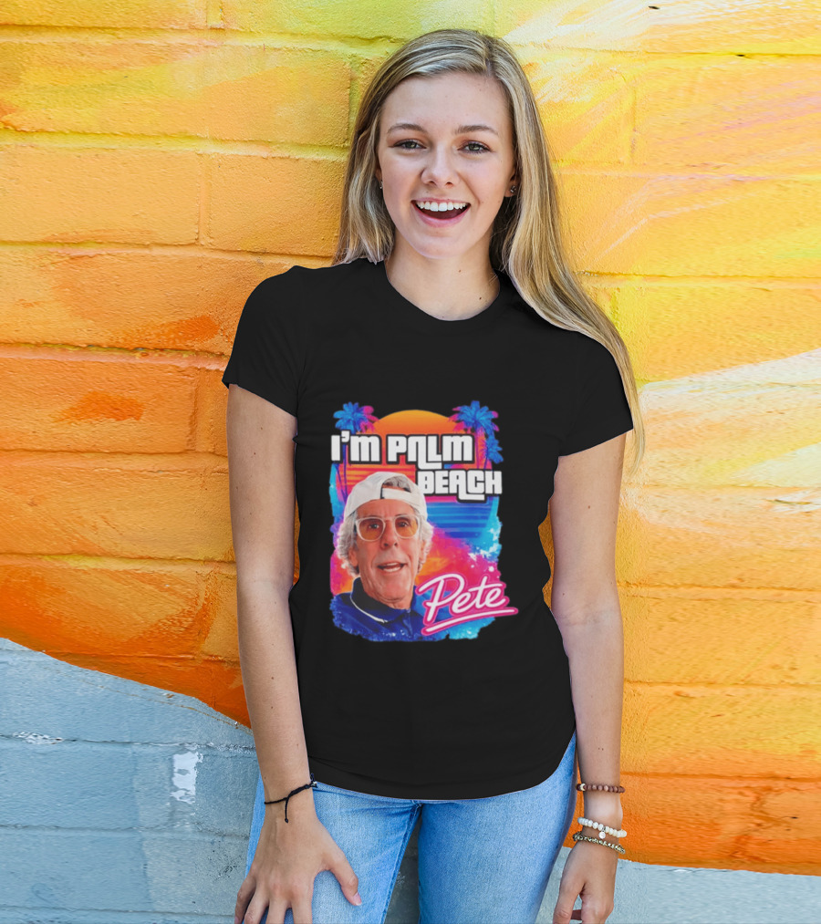 I'm Palm Beach Pete Retro Sunset Tropical Vibes Ocean Blue T-Shirt