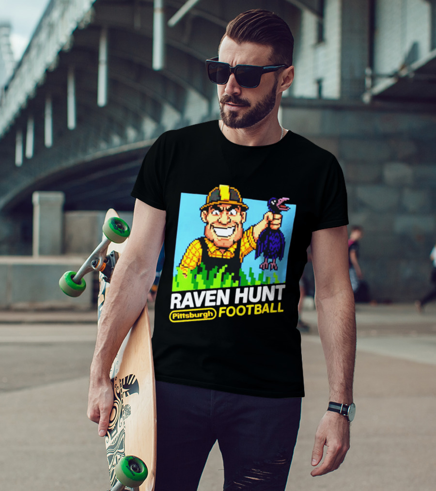 Raven Hunt Pittsburgh Football 8bit Game T-Shirt