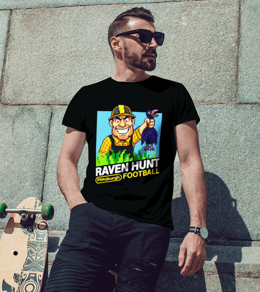 Raven Hunt Pittsburgh Football 8bit Game T-Shirt
