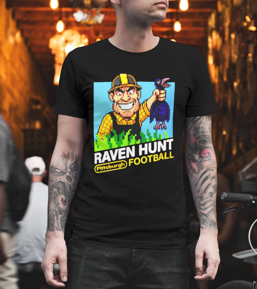 Raven Hunt Pittsburgh Football 8bit Game T-Shirt