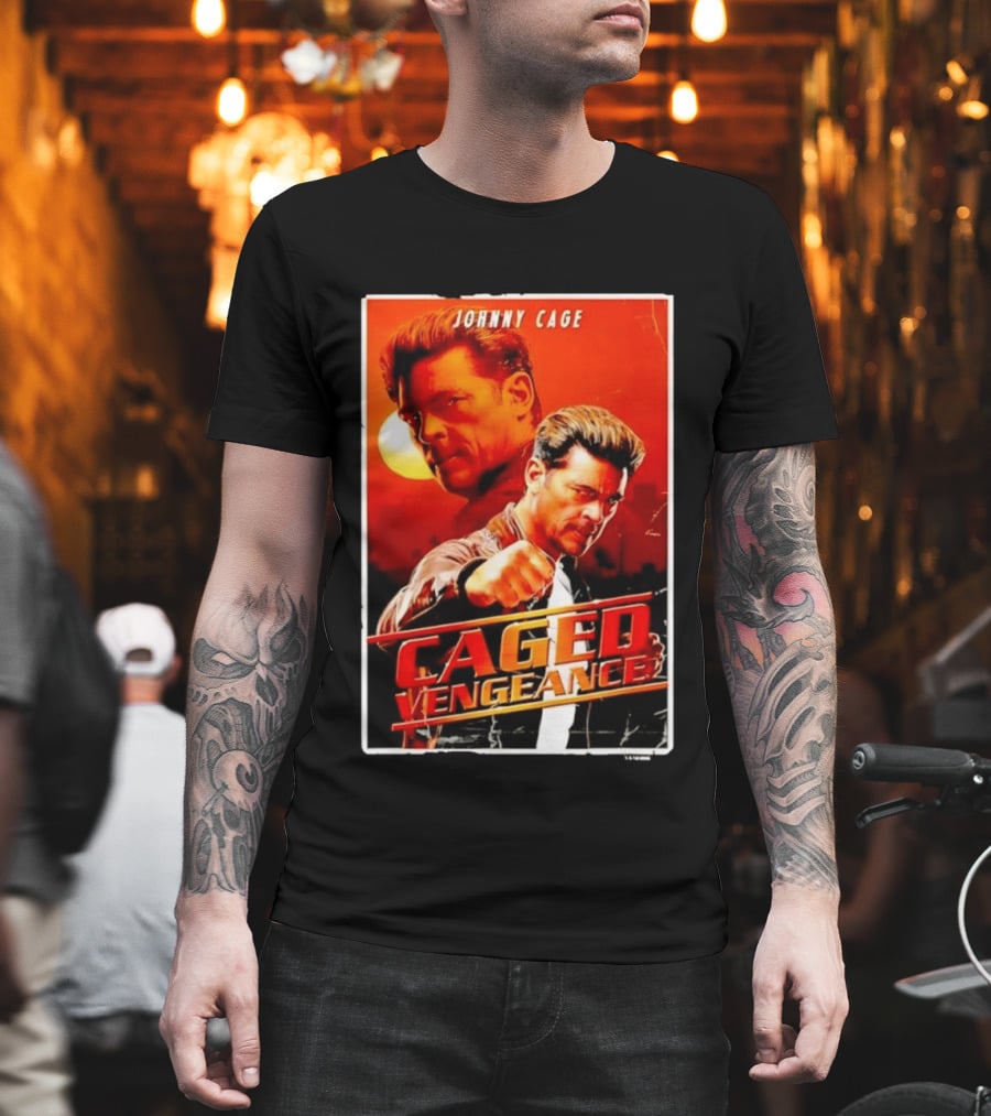 Johnny Cage Caged Vengeance Retro Action Movie T-Shirt