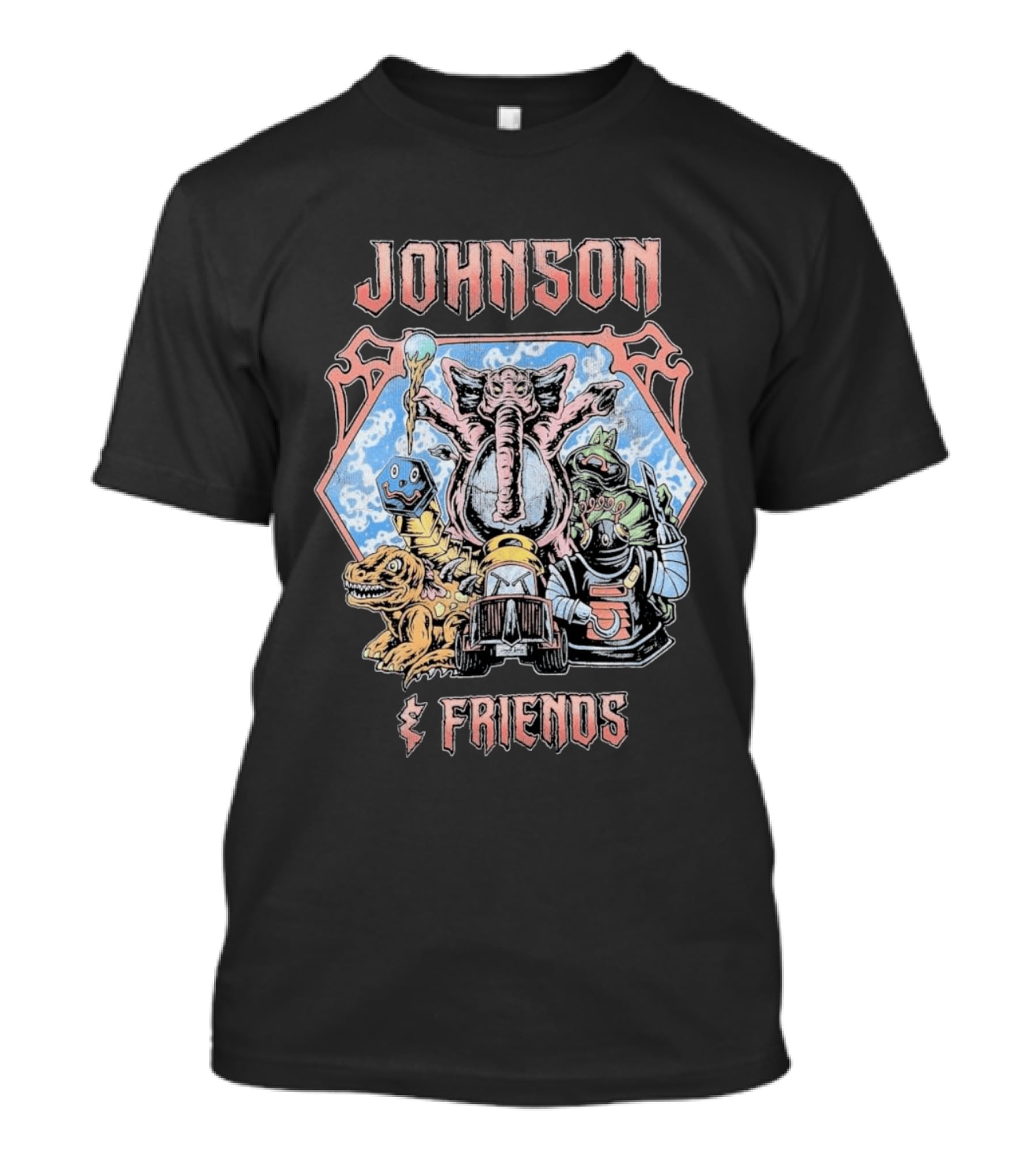 Johnson And Friends Elephant Dinosaur Robot Cartoon T-Shirt