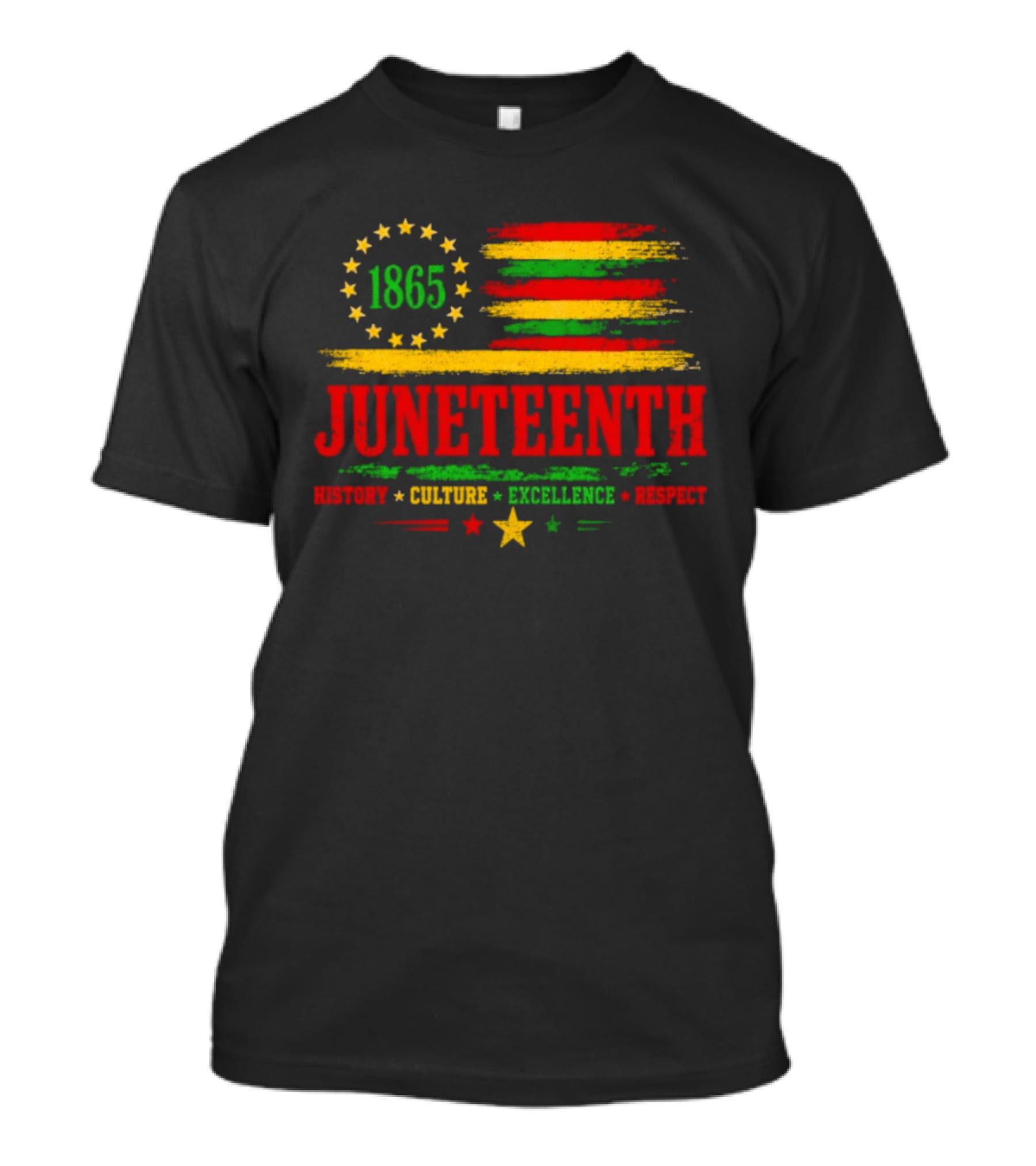 Juneteenth 1865 Flag History Culture Excellence Respect T-Shirt
