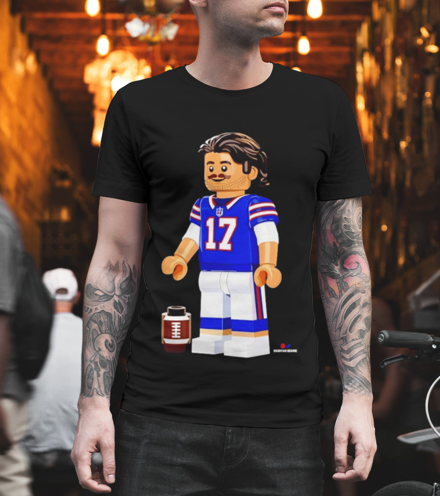 Lego Josh Allen Buffalo Bills 17 Quarterback Minifigure Football Fan Collectible T-Shirt