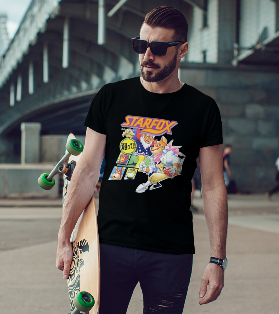 Starfox Japanese Kanji Manga Style Characters T-Shirt