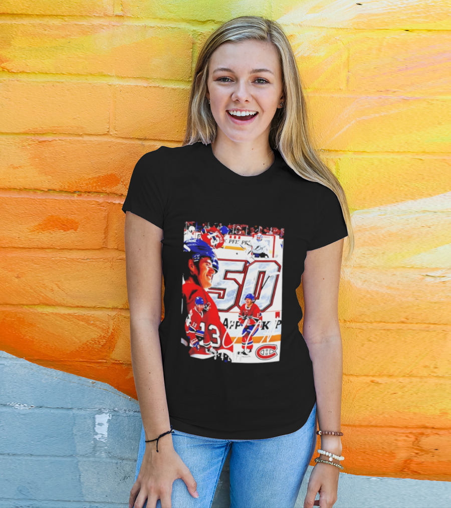 Montreal Canadiens Cole Caufield 50 Goals Celebration 2026 T-Shirt