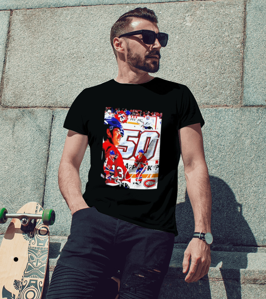 Montreal Canadiens Cole Caufield 50 Goals Celebration 2026 T-Shirt