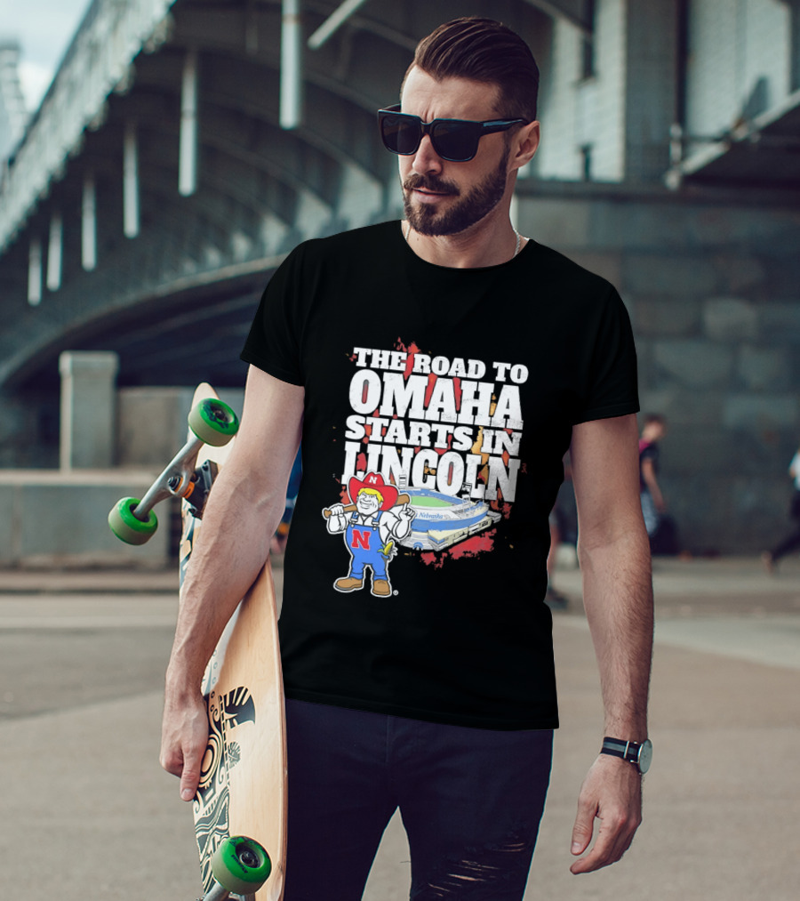 Herbie Husker Cornhuskers Road To Omaha Lincoln Nebraska Stadium T-Shirt