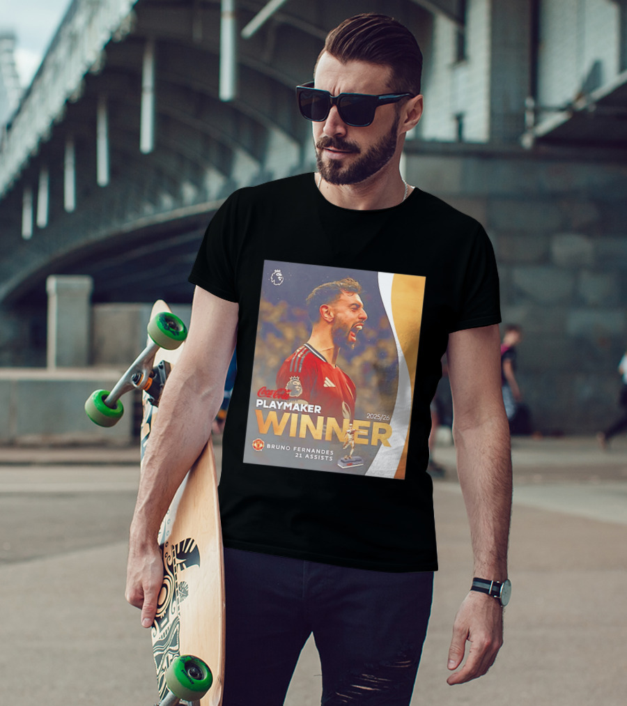 Coca Cola Playmaker Winner Bruno Fernandes Manchester United 2025/26 21 Assists T-Shirt