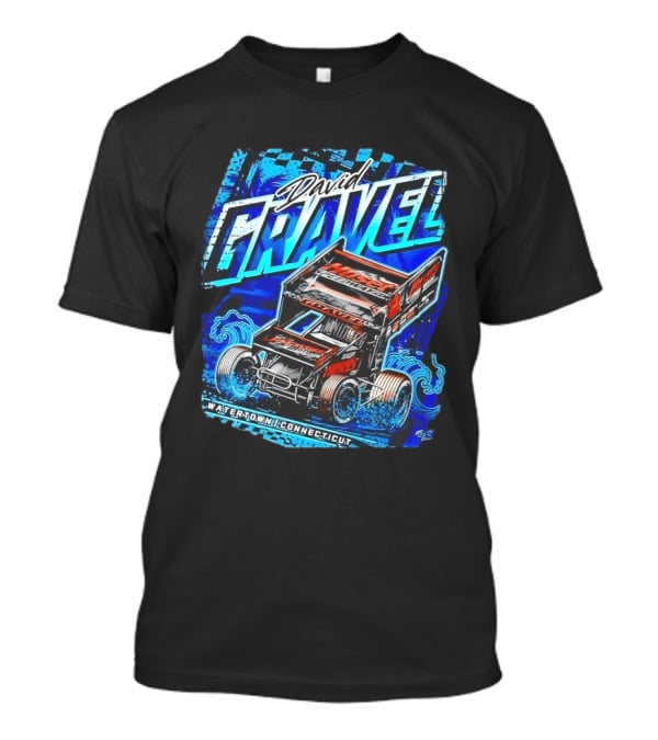 David Gravel Racing Blue Wave Watertown Connecticut Sprint Car T-Shirt