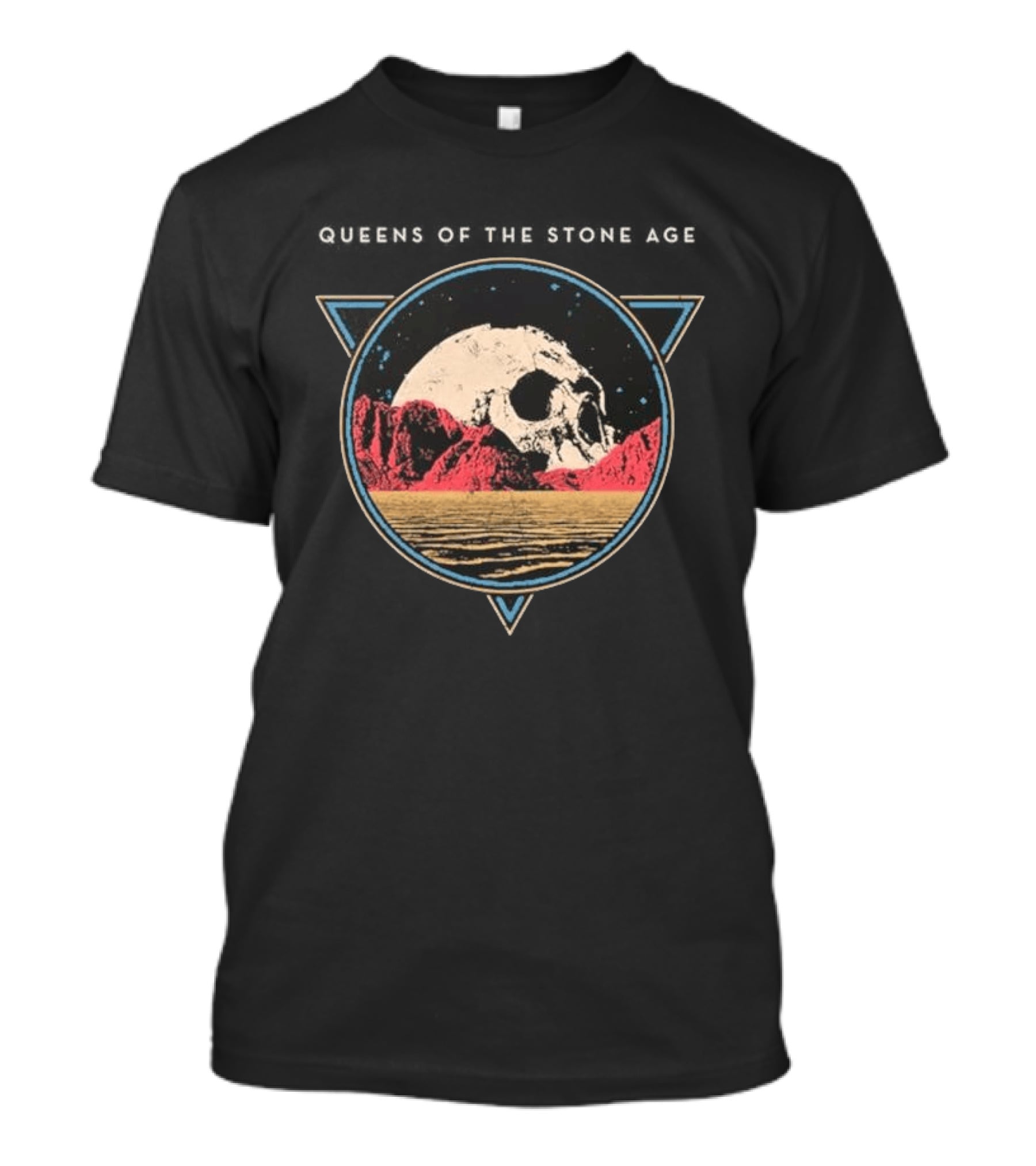Queens Of The Stone Age Floating Skull Over Desert Scene T-Shirt