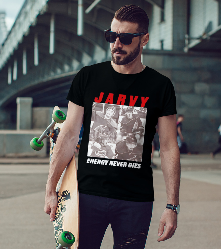 Seth Jarvis Jarvy Carolina Hurricanes Energy Never Dies T-Shirt