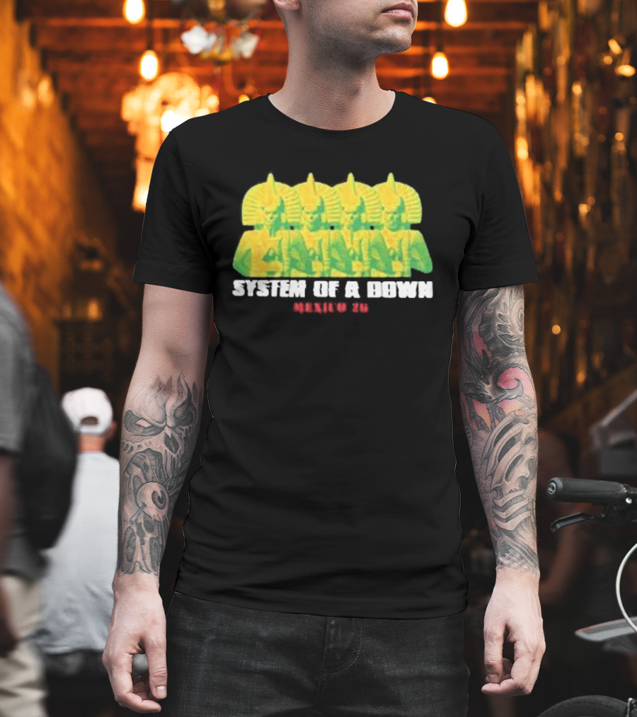 Original System Of A Down Pharaohs CDMX Mexico 2026 Event Estadio GNP Seguros May 27 28 T-Shirt