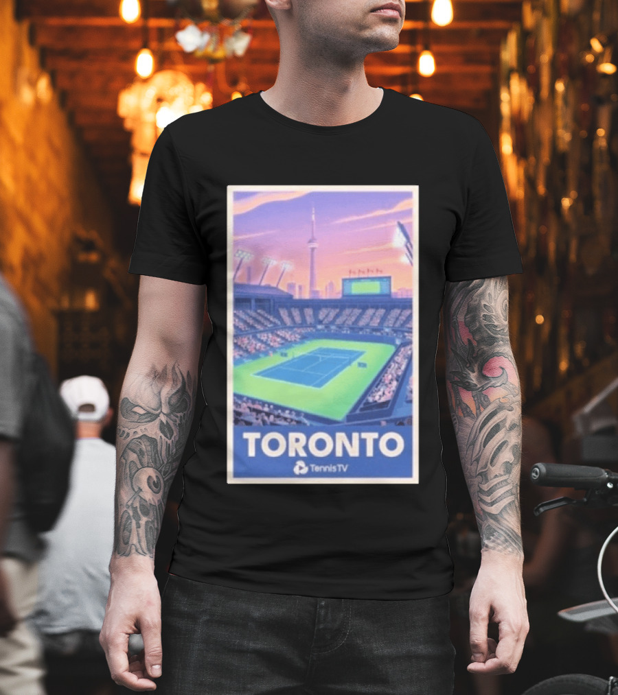 Toronto Tennis Stadium Illustration Tennis TV T-Shirt