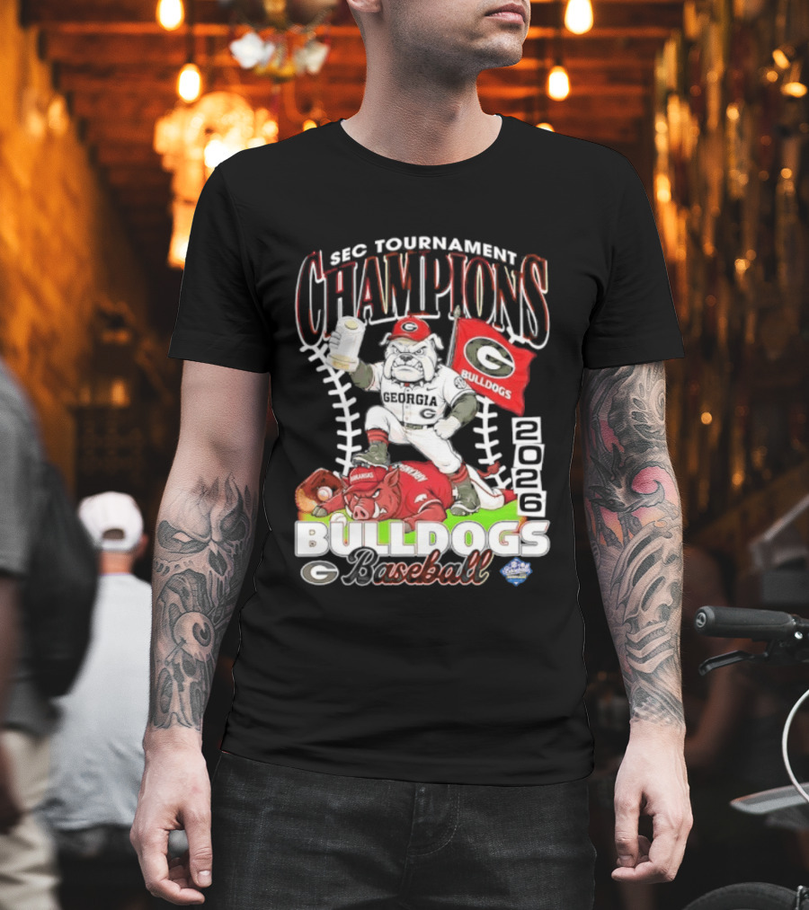 Georgia Bulldogs SEC Tournament Champions 2026 Baseball Victory T-Shirt