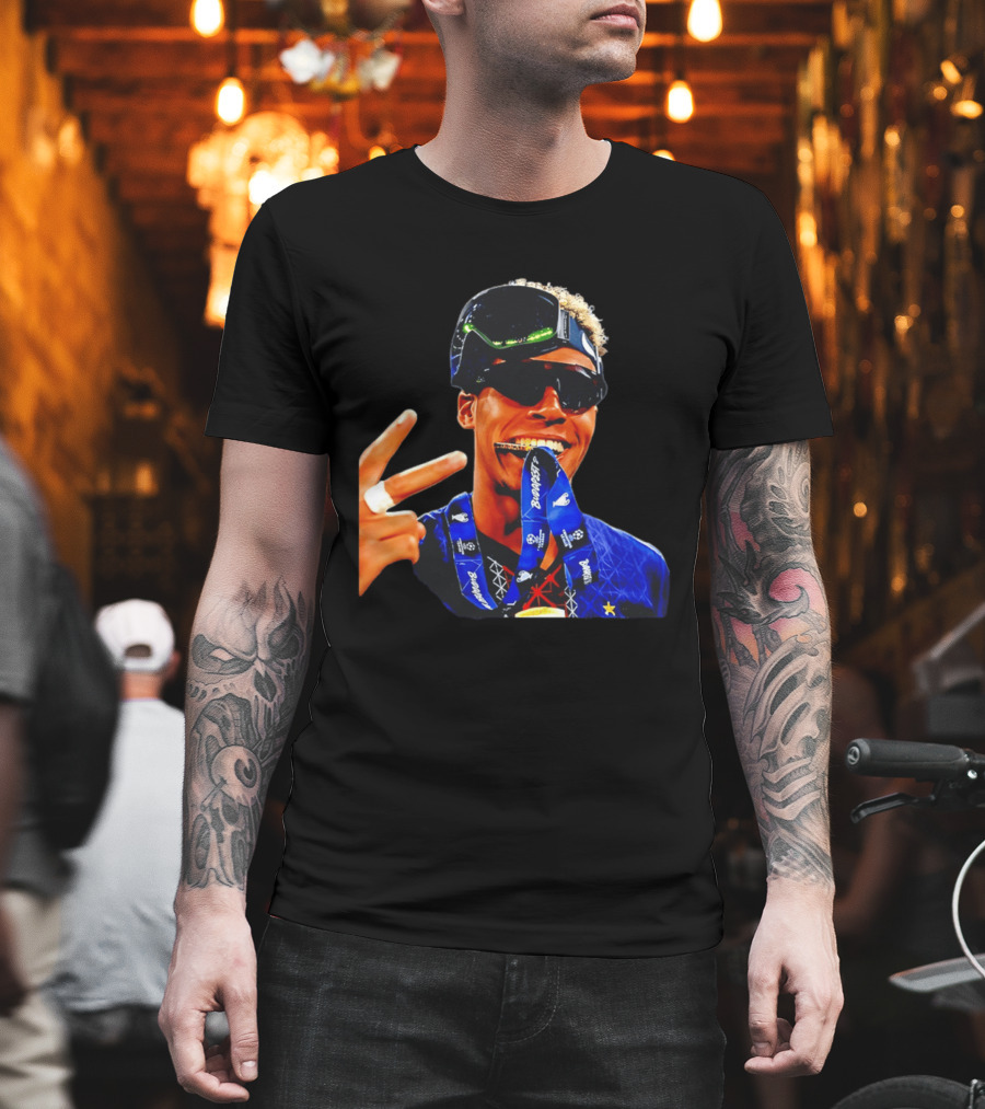 Paris Saint Germain Desire Doue Biting Medal Victory Celebration T-Shirt