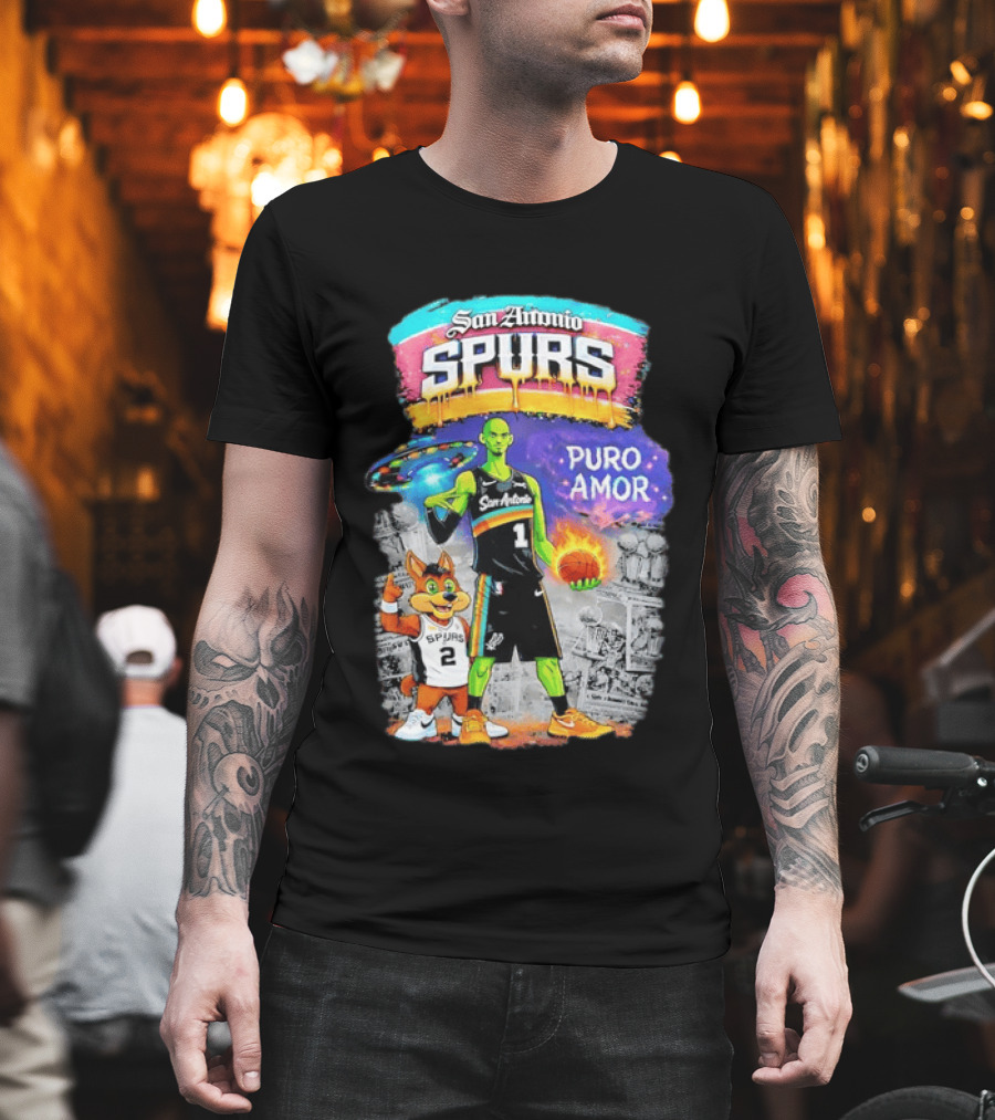 San Antonio Spurs Alien Basketball Puro Amor Fiesta Vibes T-Shirt