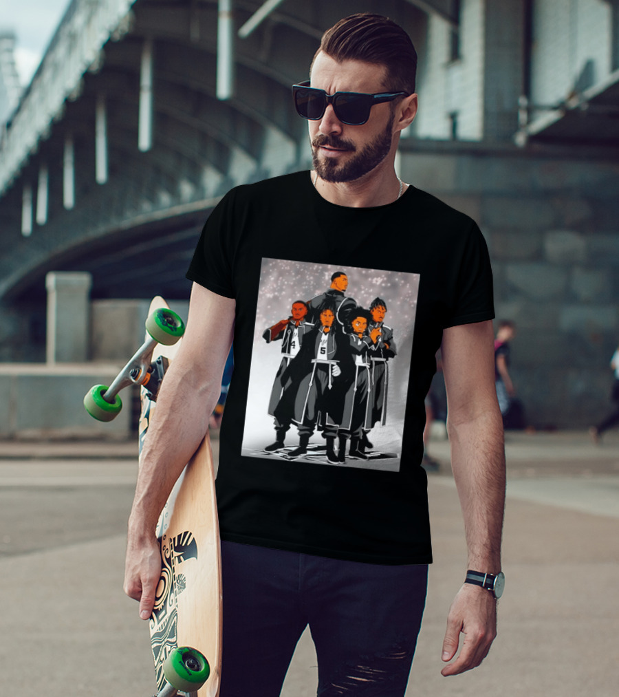 San Antonio Spurs Anime Player Characters 4 5 Basketball Team T-Shirt