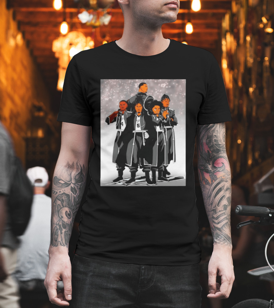 San Antonio Spurs Anime Player Characters 4 5 Basketball Team T-Shirt