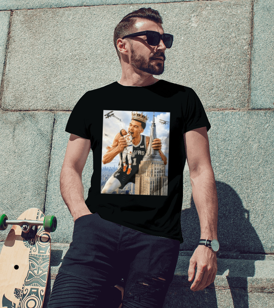 Victor Wembanyama Spurs Empire State Building Jalen Brunson Let's Go Spurs T-Shirt