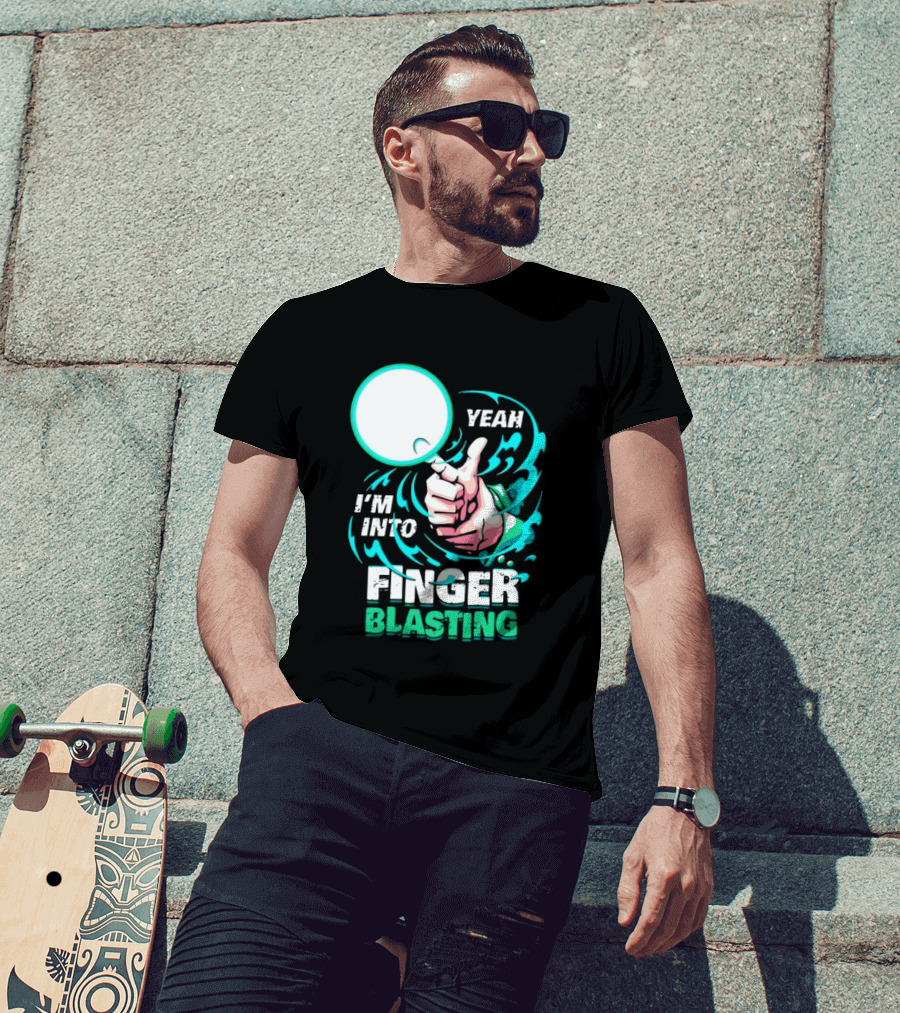Yeah I Am Into Finger Blasting Cartoon Thumbs Up Spiral T-Shirt