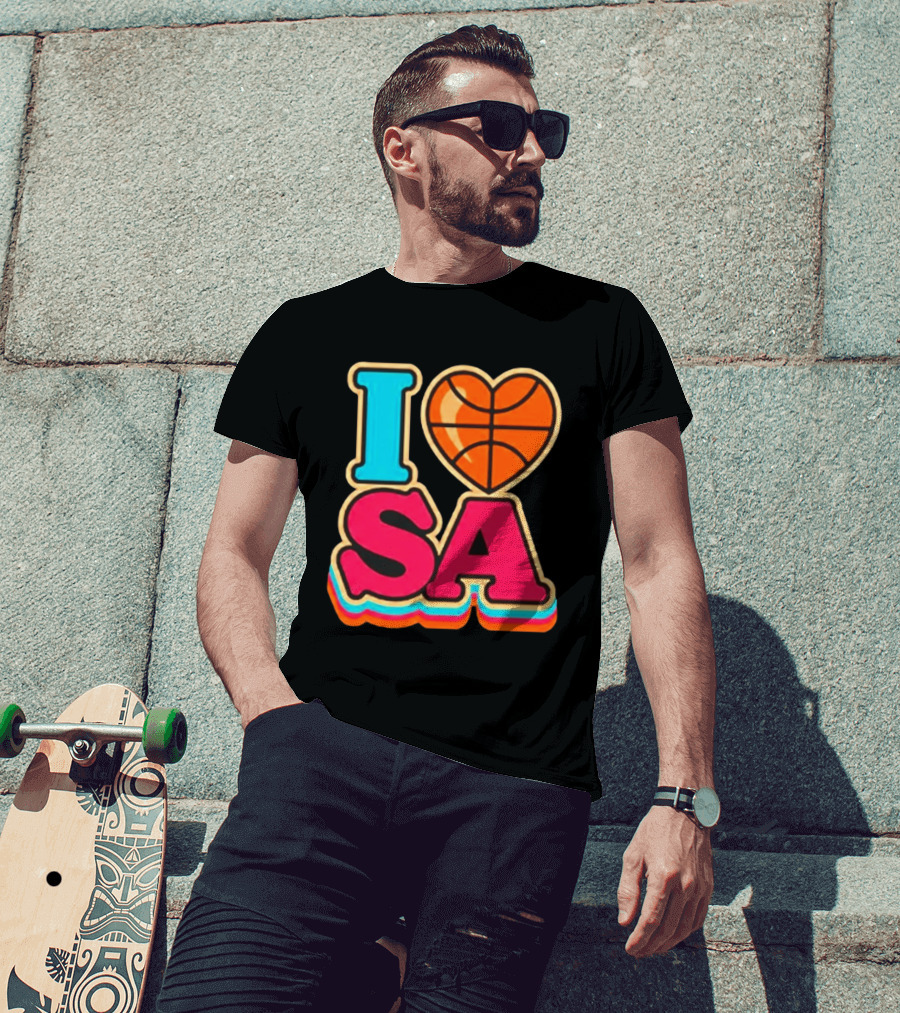 I Heart SA Basketball San Antonio Sports Fan Gear T-Shirt