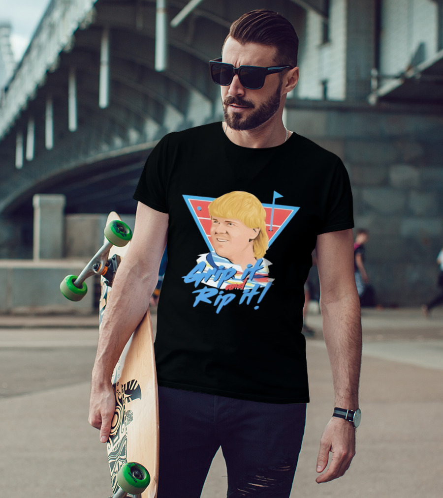 John Daly Bigface Golf Of America 4th Of July Grip It Rip It T-Shirt