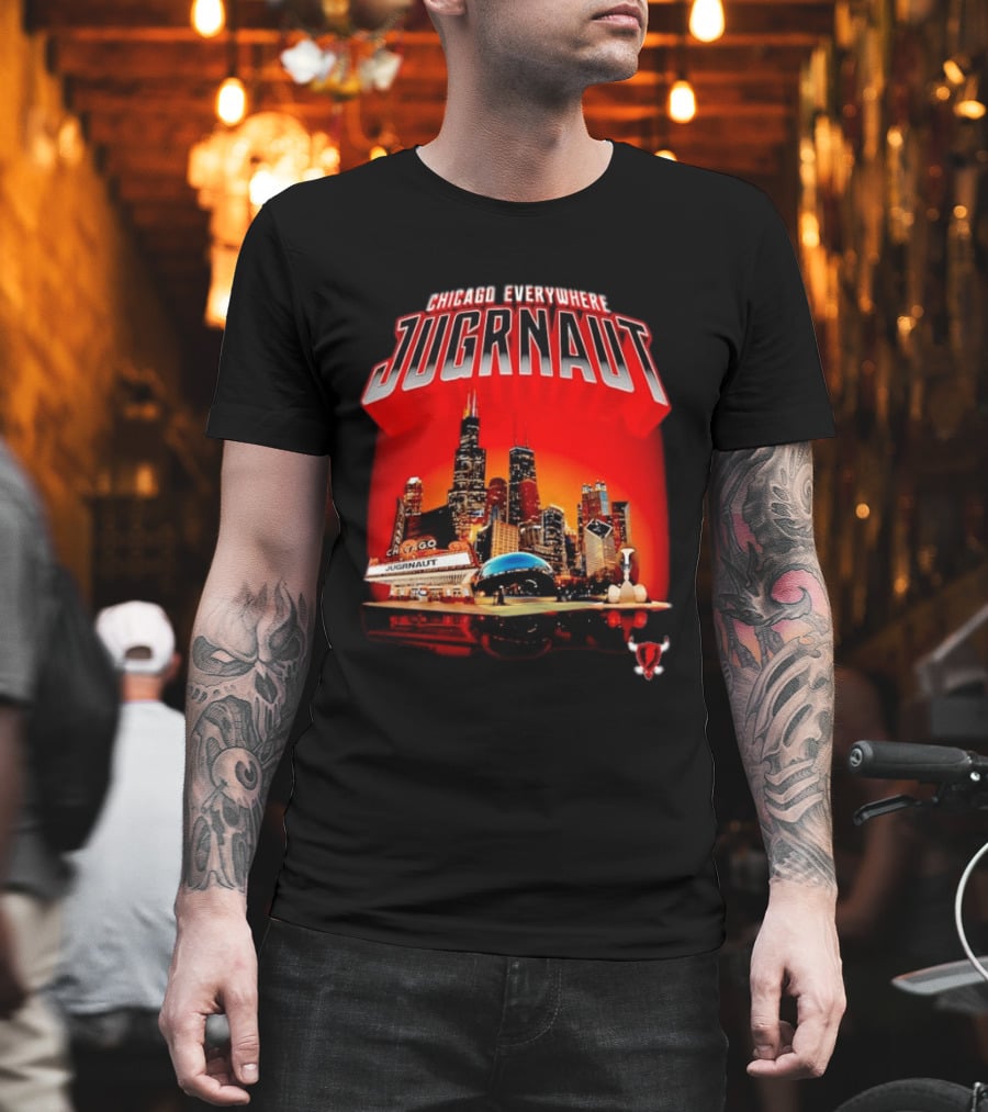 Chicago Everywhere Jugrnaut Skyline Millennium Park T-Shirt