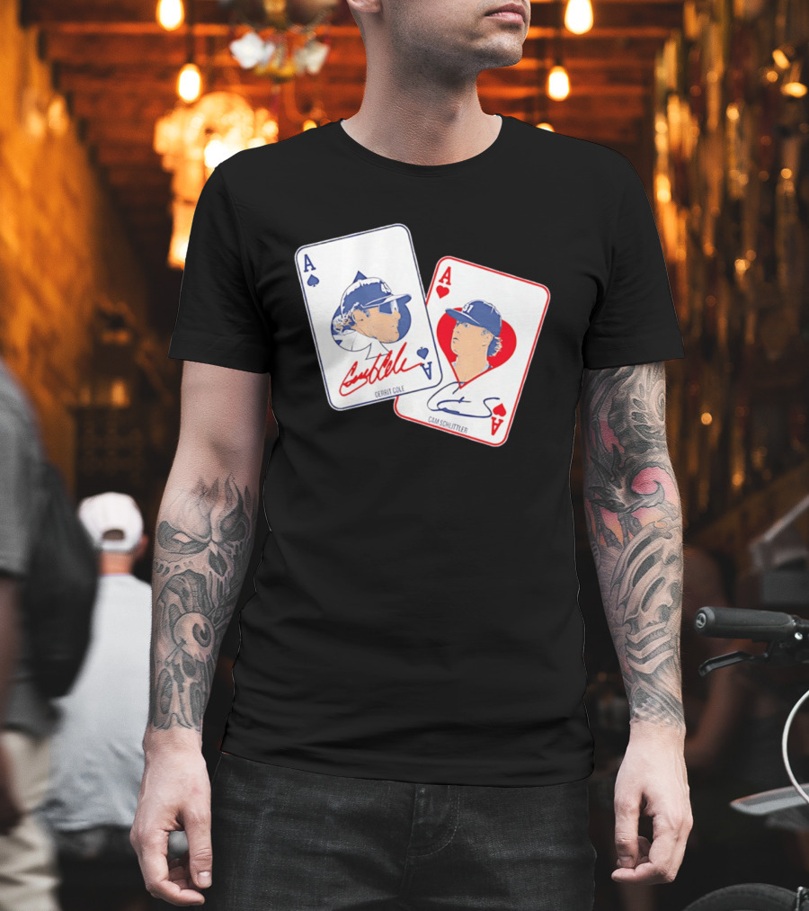 New York Yankees Gerrit Cole Cam Schlittler Pocket Aces Playing Cards T-Shirt