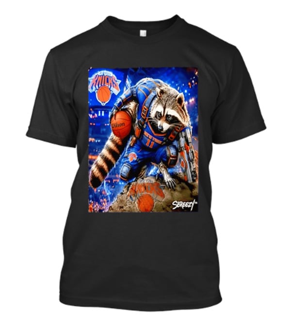 Rocket Raccoon New York Knicks NBA Basketball 11 S Breezy Wilson T-Shirt