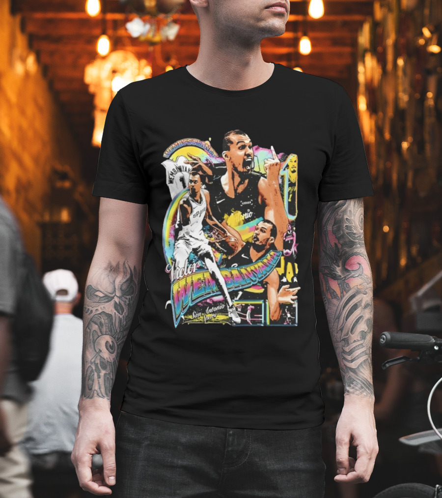 Victor Wembanyama X The Alien Mashup San Antonio Spurs Basketball #1 Wemby T-Shirt