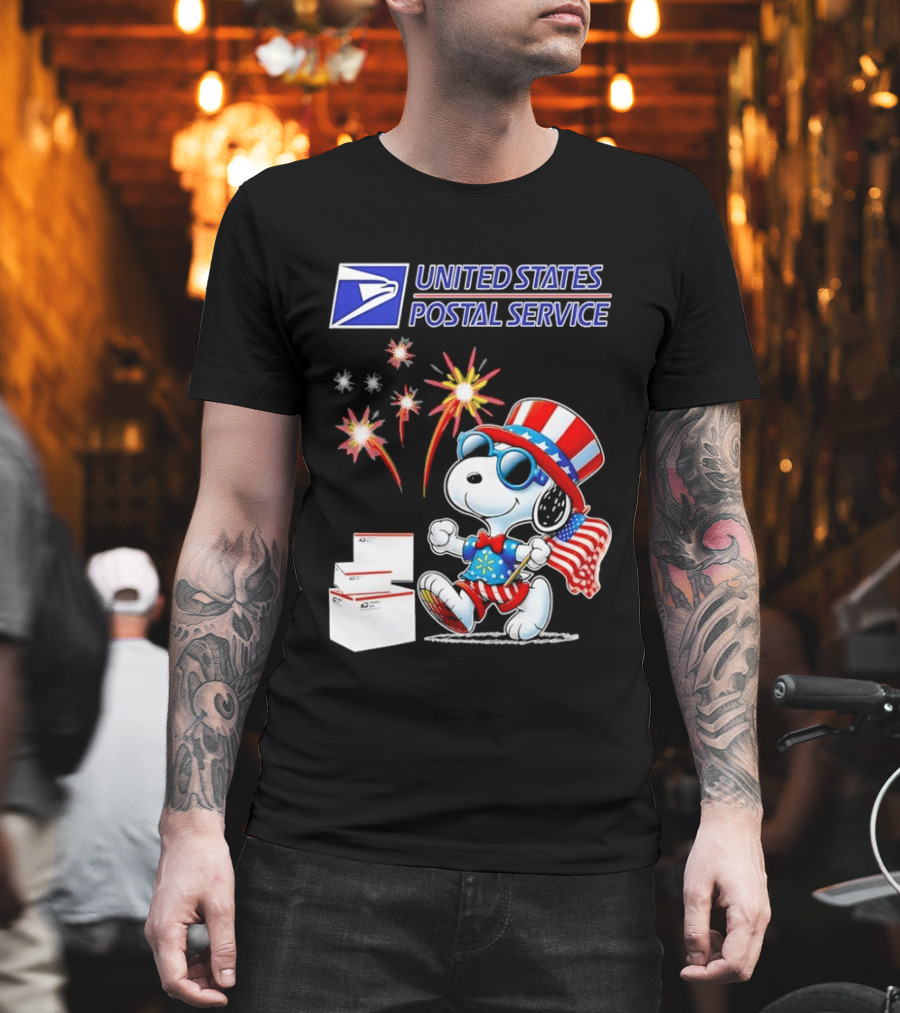 Snoopy Fourth Of July United States Postal Service Patriotic Celebration T-Shirt