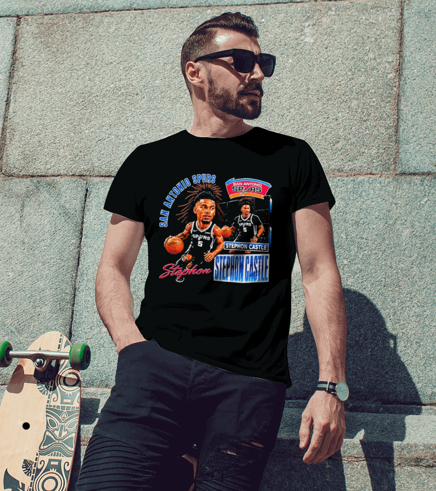San Antonio Spurs Stephon Castle 90s Bootleg T-Shirt