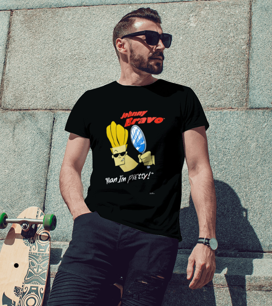 Johnny Bravo Man I'm Pretty Magnifying Mirror T-Shirt