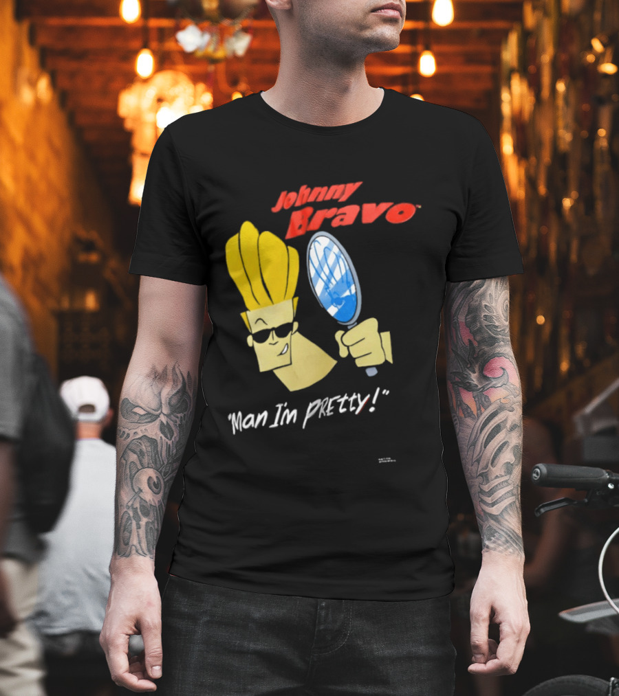 Johnny Bravo Man I'm Pretty Magnifying Mirror T-Shirt