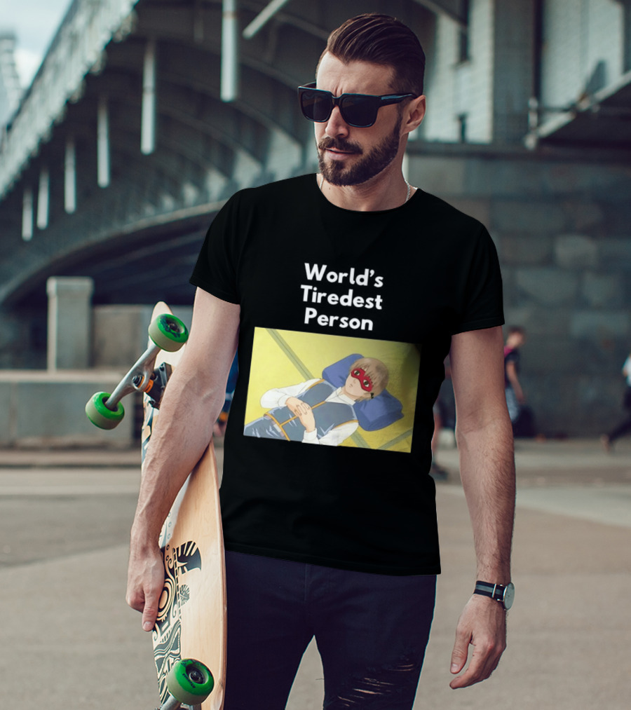 Okita Sougo World's Tiredest Person Anime Character Relaxing T-Shirt