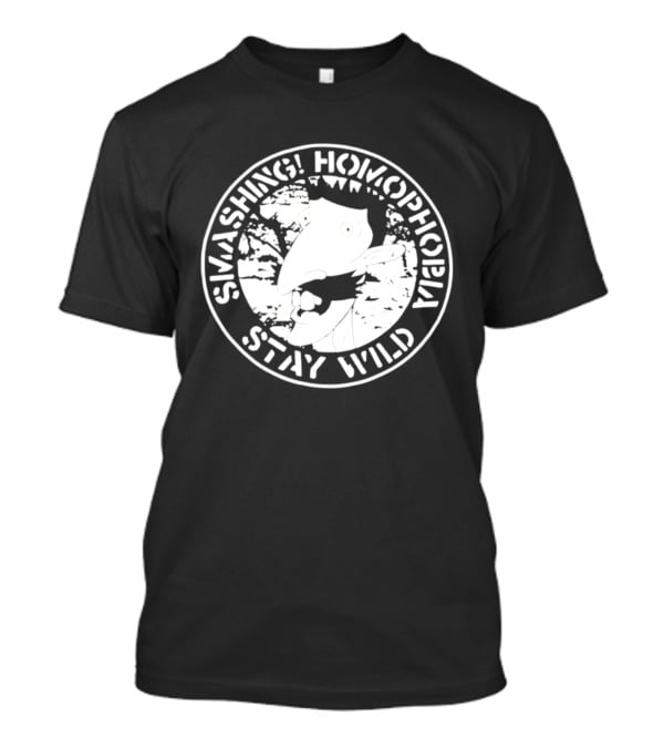 Smashing Homophobia Stay Wild Chameleon Pride Empowerment T-Shirt