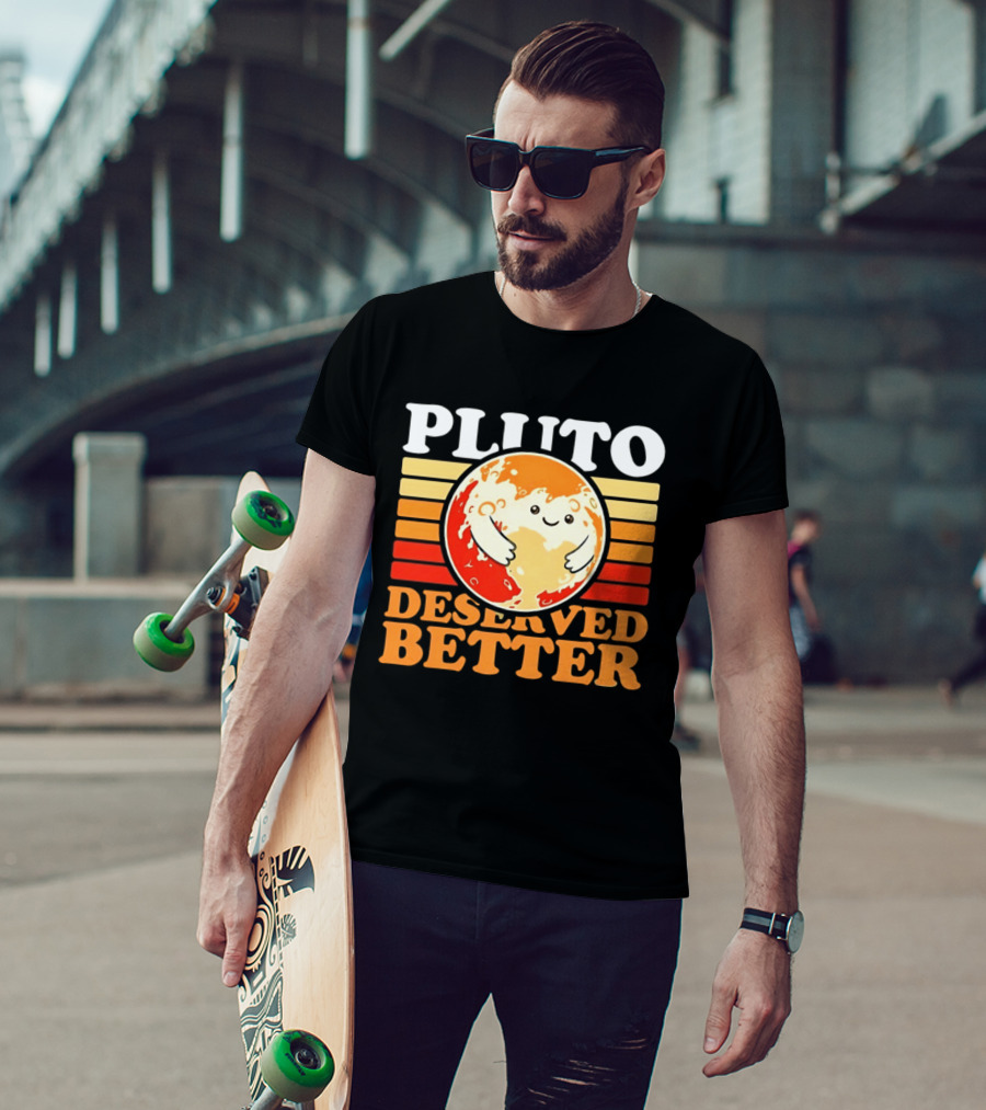 Pluto Deserved Better Cute Cartoon Planet Space Science Astronomy Universe T-Shirt