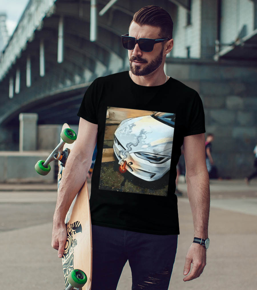 Tesla Car Smoking Light It Up T-Shirt