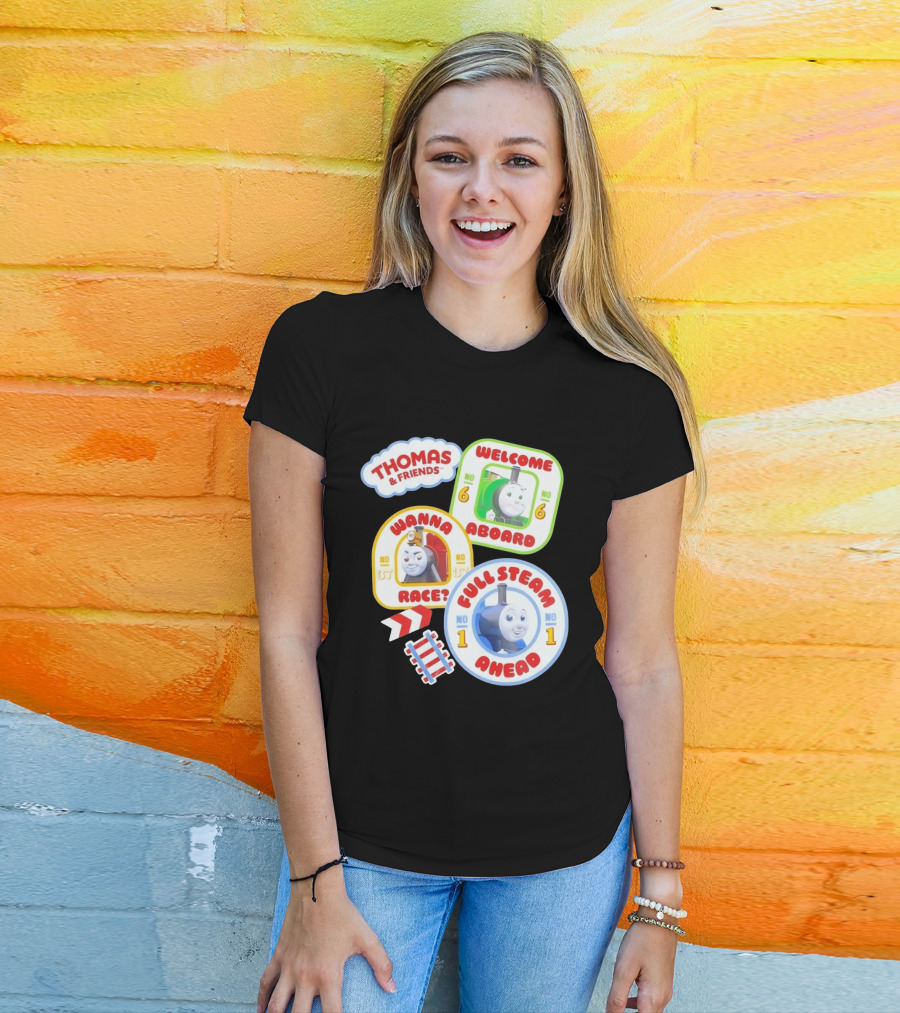 Thomas And Friends Welcome Aboard Full Steam Ahead Wanna Race No 1 No 6 No 37 T-Shirt
