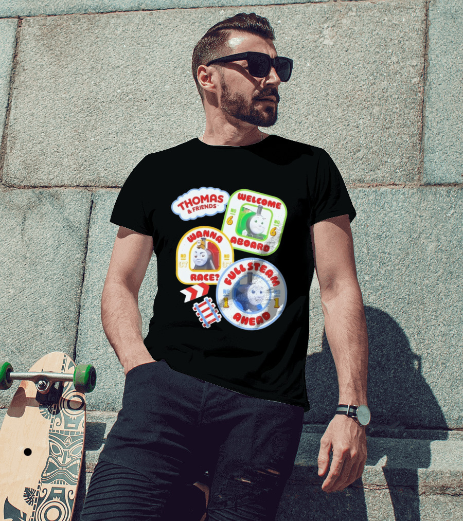 Thomas And Friends Welcome Aboard Full Steam Ahead Wanna Race No 1 No 6 No 37 T-Shirt