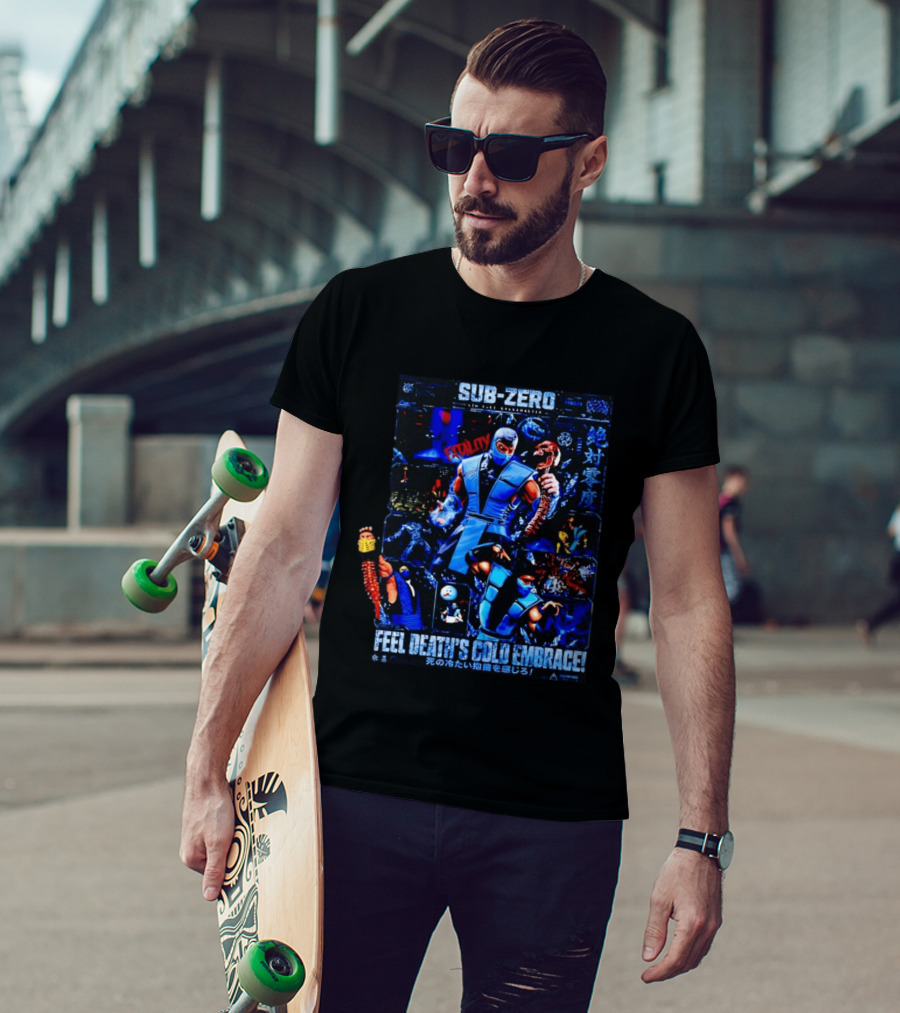 SUB ZERO Fatality Feel Death's Cold Embrace Mortal Kombat T-Shirt